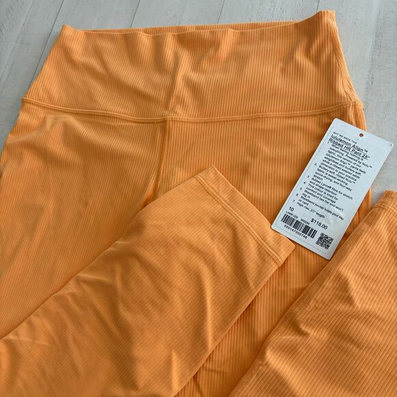 LULULEMON Align High Rise Ribbbed 25” Leggings in Mango Dream Sz 10 NWT - Picture 5 of 7